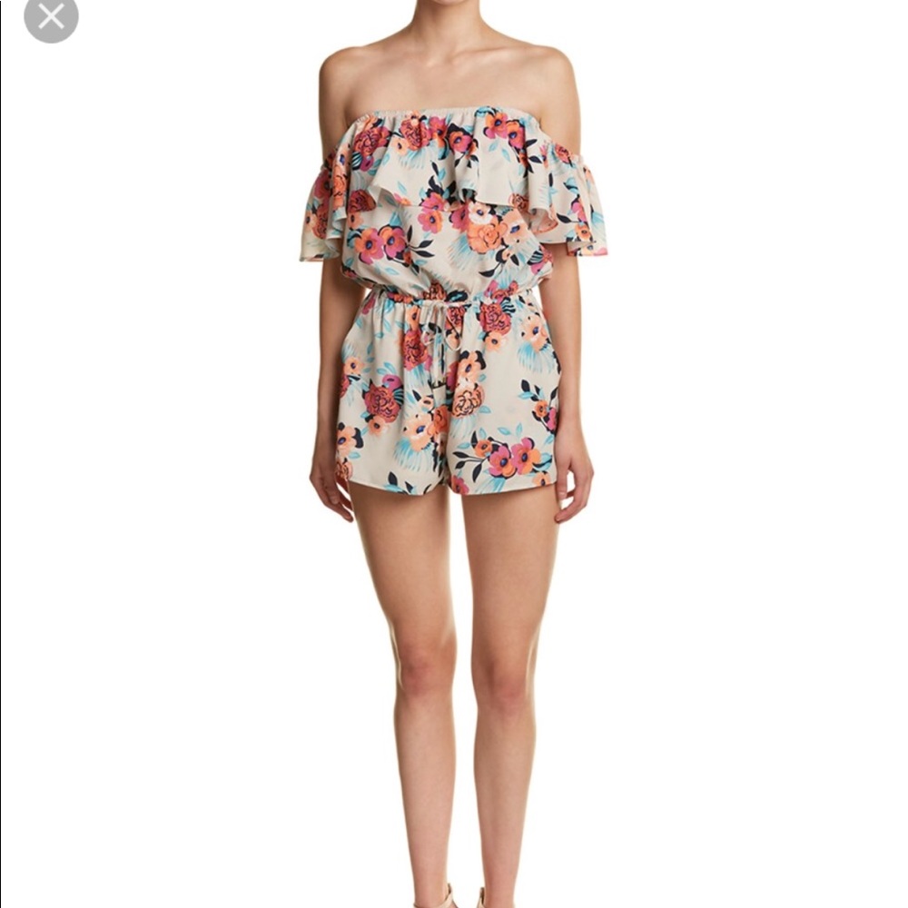 Yumi Kim off the shoulder romper -peonies bloom XS